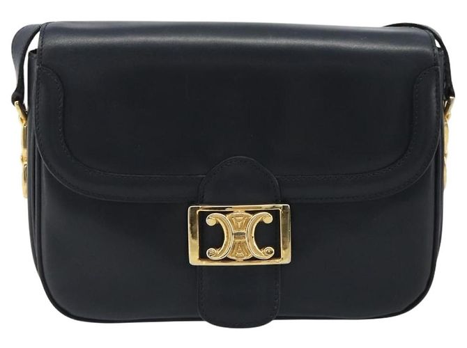 Céline Borsa a tracolla CELINE in pelle blu navy e oro Auth mr2557A D'oro - vista 13
