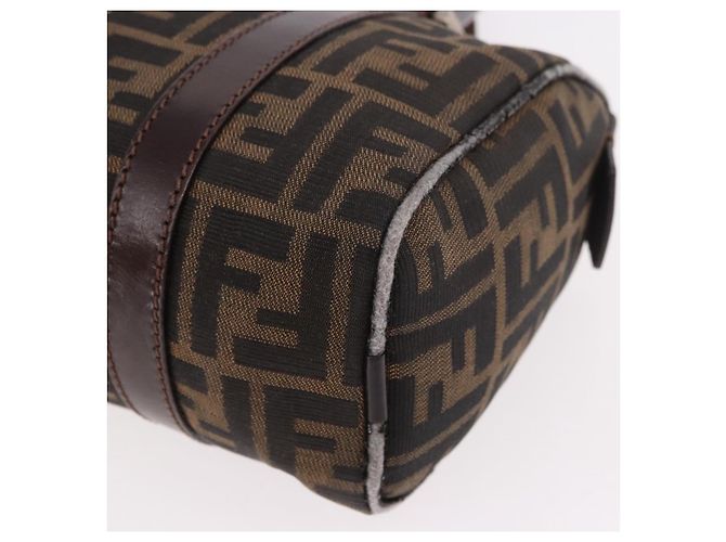 Bolsa de Mão FENDI Zucca Canvas Preto Marrom Auth 189065 - vista 16