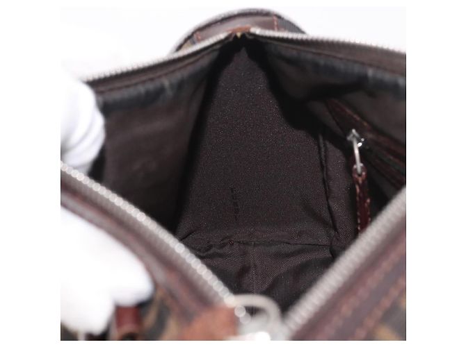 Bolsa de Mão FENDI Zucca Canvas Preto Marrom Auth 189065 - vista 19