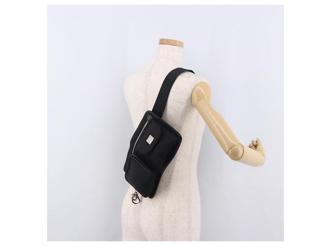 Marsupio Christian Dior Trotter Canvas Nero Argento 188383V - vista 24