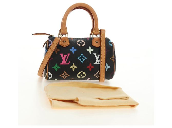 LOUIS VUITTON Monogram Multicolor Mini Speedy Bag Black M92644 Auth 185809SAM Nero - vista 12