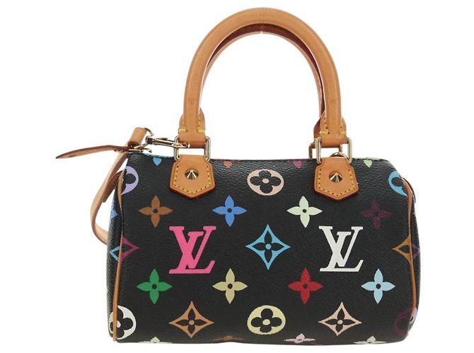 LOUIS VUITTON Monogram Multicolor Mini Speedy Bag Black M92644 Auth 185809SAM Nero - vista 13