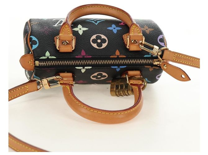 LOUIS VUITTON Monogram Multicolor Mini Speedy Bag Black M92644 Auth 185809SAM Nero - vista 14