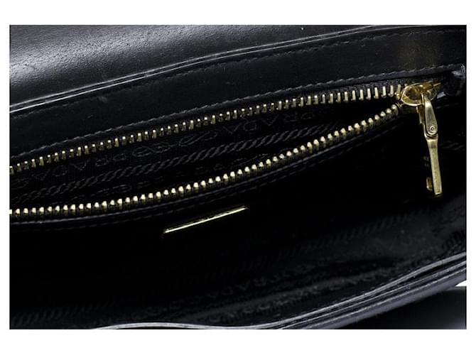 Prada, borsa camera flap in pelle Vitelli nera Nero - vista 10