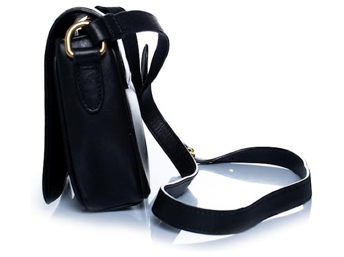 Prada, borsa camera flap in pelle Vitelli nera Nero - vista 7