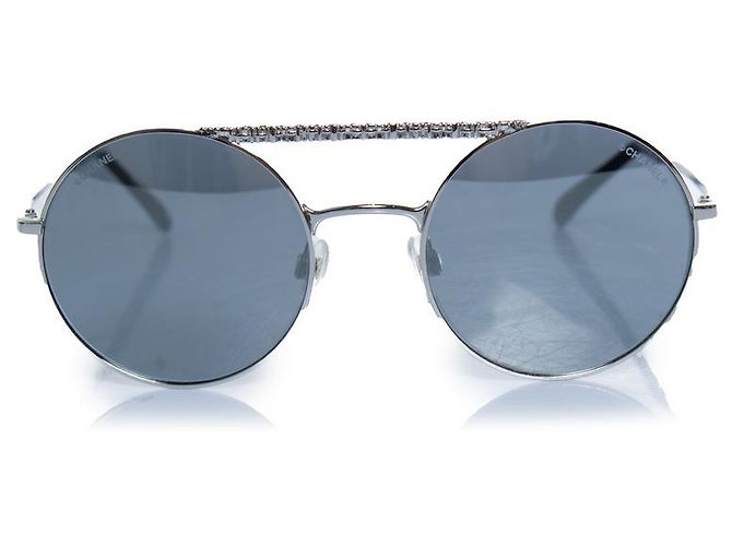 Chanel, gafas de sol redondas de espejo Plata - vista 2