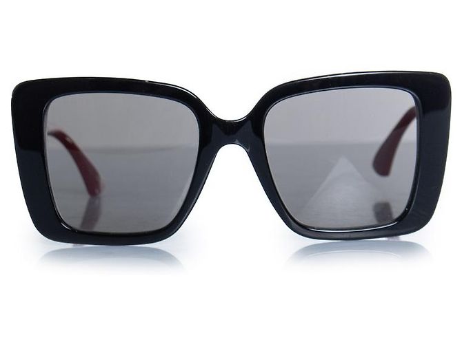 Gucci, gafas de sol oversized con web Negro Roja Verde - vista 2