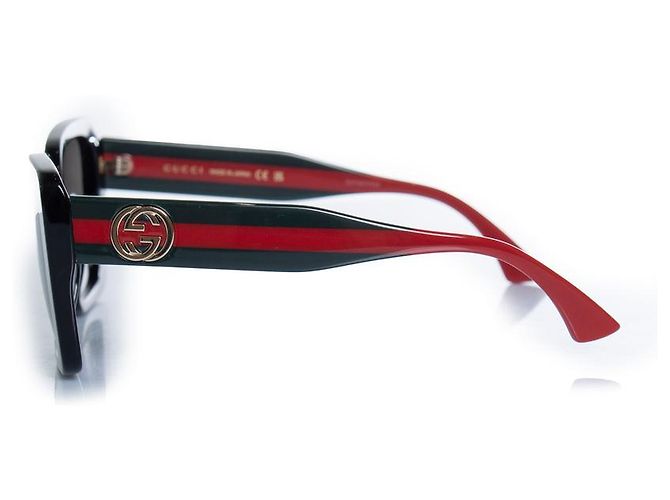 Gucci, gafas de sol oversized con web Negro Roja Verde - vista 4