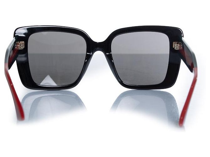 Gucci, gafas de sol oversized con web Negro Roja Verde - vista 5