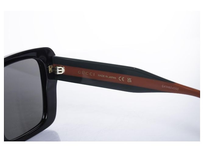 Gucci, gafas de sol oversized con web Negro Roja Verde - vista 6