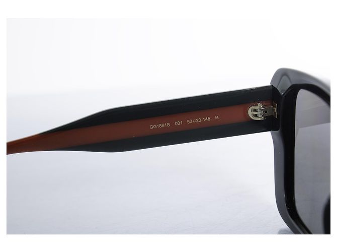 Gucci, gafas de sol oversized con web Negro Roja Verde - vista 7
