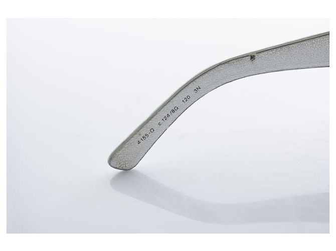 Chanel, Occhiali da sole Shield con stanghette trapuntate Argento - vista 7