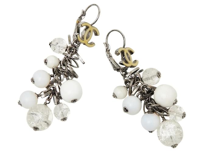 Orecchini pendenti Chanel Coco Mark Argento Giallo - vista 2