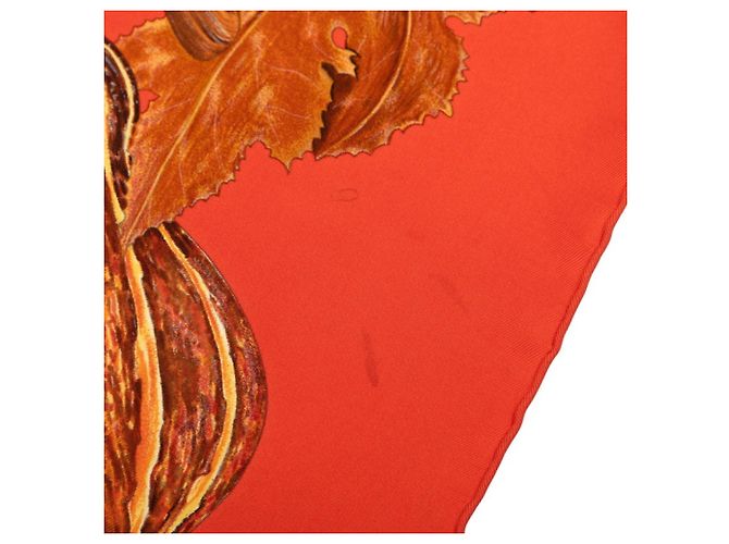 Sciarpa Hermès Carré 90 CITROUILLES ET COLOQUINTES Arancione - vista 7