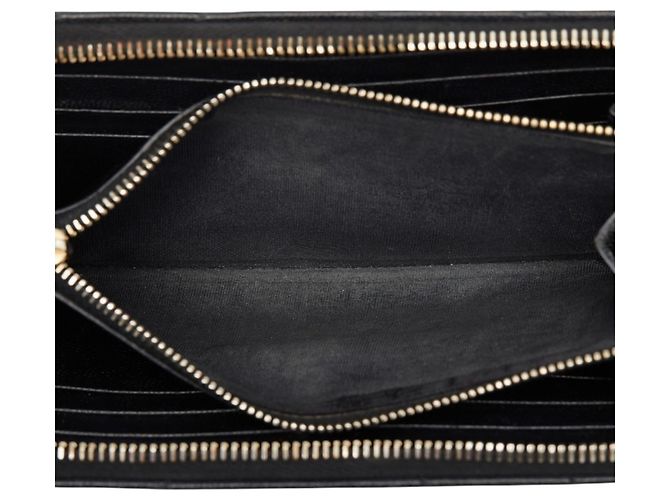 Portafoglio lungo con zip rotonda e logo monogramma YSL Saint Laurent Nero - vista 6
