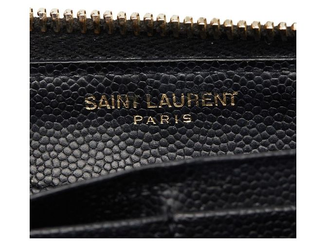 Portafoglio lungo con zip rotonda e logo monogramma YSL Saint Laurent Nero - vista 7