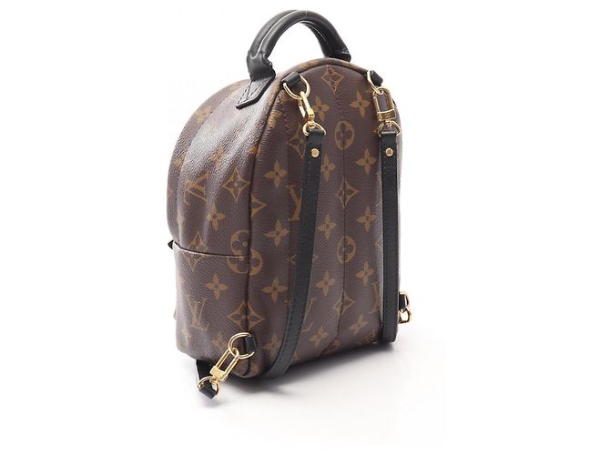 Zaino Louis Vuitton Palm Springs Mini Monogram Marrone Nero Monogramma - vista 2