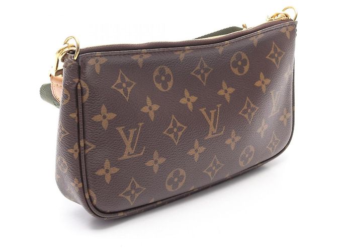Borsa Louis Vuitton Multi Pochette Accessoires Marrone Cachi Monogramma - vista 2