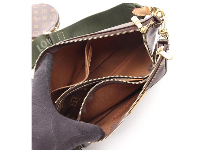 Borsa Louis Vuitton Multi Pochette Accessoires Marrone Cachi Monogramma - vista 3