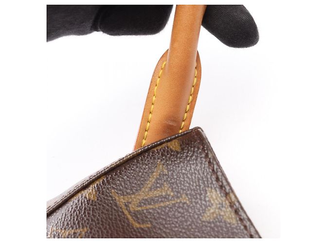 Borsa a Spalla Louis Vuitton Looping GM Monogram Marrone - vista 7