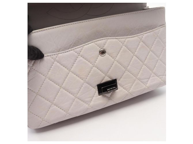 Borsa Chanel 2.55 Matelassé Maxi Mademoiselle Chain Double Flap Bianco - vista 13
