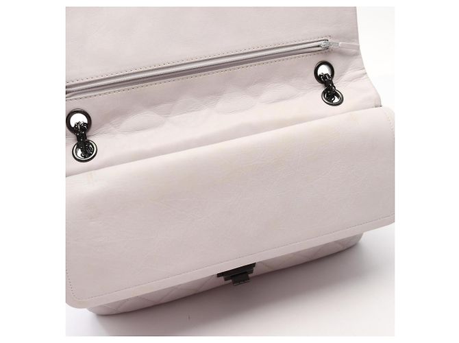 Borsa Chanel 2.55 Matelassé Maxi Mademoiselle Chain Double Flap Bianco - vista 14