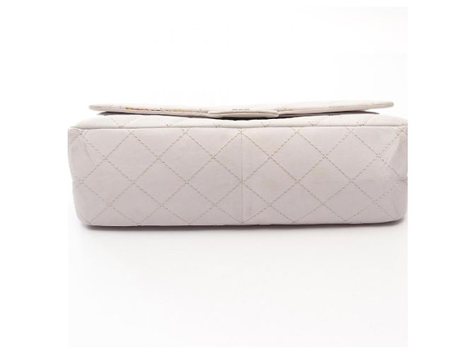 Borsa Chanel 2.55 Matelassé Maxi Mademoiselle Chain Double Flap Bianco - vista 16