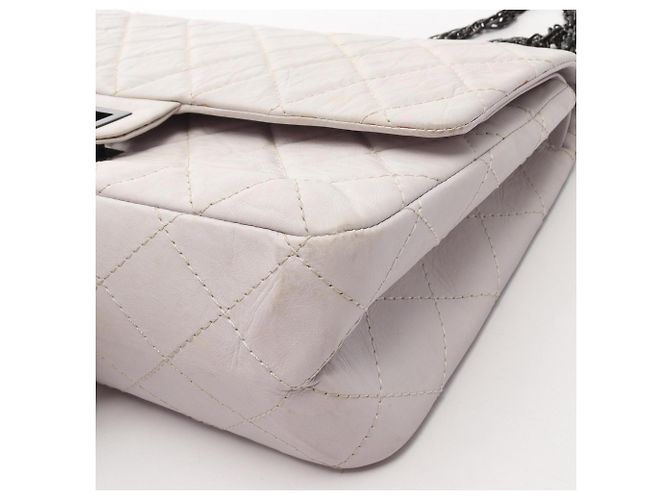 Borsa Chanel 2.55 Matelassé Maxi Mademoiselle Chain Double Flap Bianco - vista 17