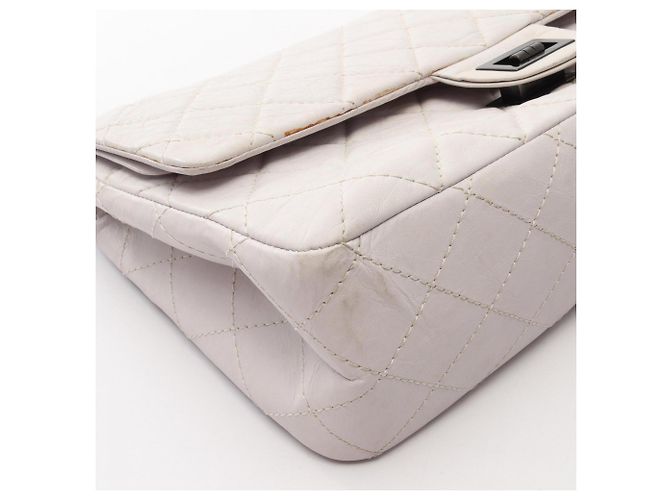 Borsa Chanel 2.55 Matelassé Maxi Mademoiselle Chain Double Flap Bianco - vista 18