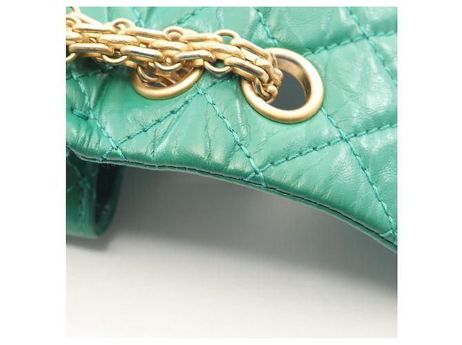 Borsa a tracolla Chanel 2.55 Mini Matelassé in pelle Verde - vista 6