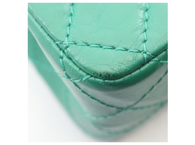 Borsa a tracolla Chanel 2.55 Mini Matelassé in pelle Verde - vista 8