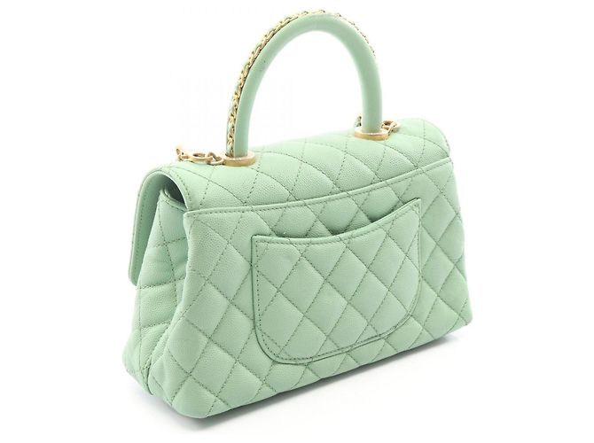 Chanel Coco Handle Flap Handtasche Grün - Ansicht 2