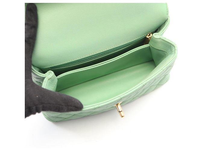 Chanel Coco Handle Flap Handtasche Grün - Ansicht 3
