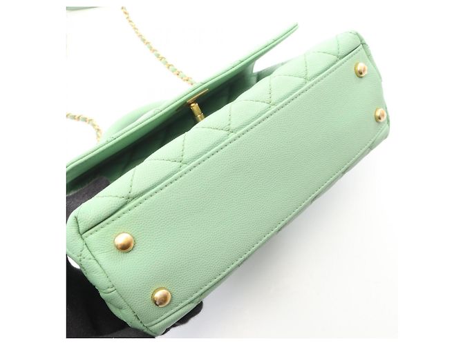 Chanel Coco Handle Flap Handtasche Grün - Ansicht 9