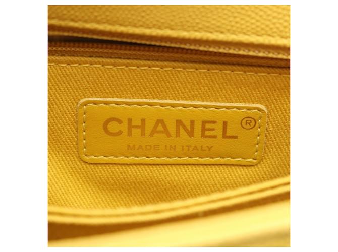 Borsa Chanel Coco Handle Flap V-Stitch Giallo - vista 4