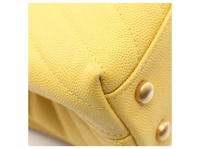 Borsa Chanel Coco Handle Flap V-Stitch Giallo - vista 7