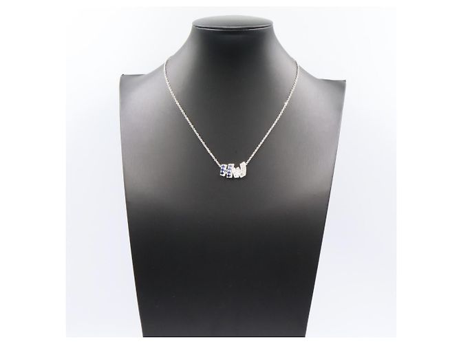 Collana Harry Winston HW Graffiti Zaffiro e Diamante Argento Blu - vista 6