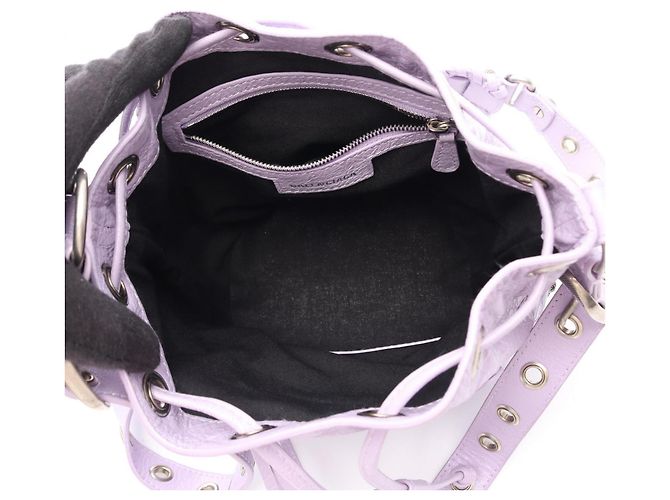 Borsa a secchiello Balenciaga Le Cagole XS in pelle viola Porpora - vista 3