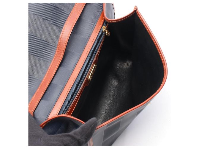 Borsa a Spalla Fendi Pequin Marrone Blu navy - vista 3