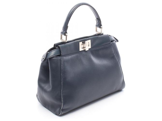 Borsa Fendi Mini Peekaboo Blu navy - vista 2