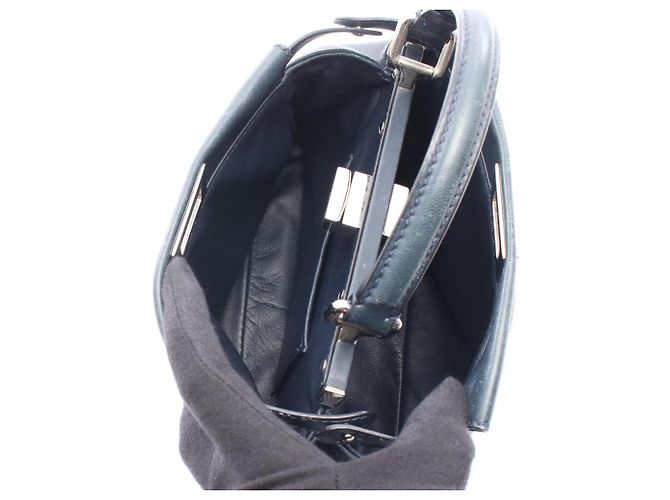 Borsa Fendi Mini Peekaboo Blu navy - vista 3