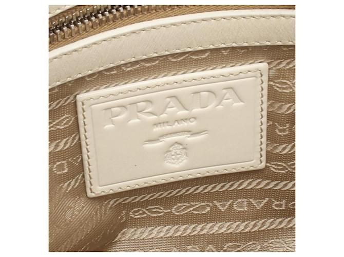 Prada Logo Jacquard Handtasche Beige Roh - Ansicht 4