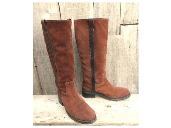 Botas altas Heschung Mary de ante marrón Castaño - vista 2