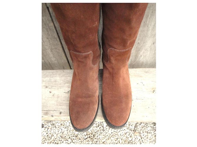 Botas altas Heschung Mary de ante marrón Castaño - vista 3