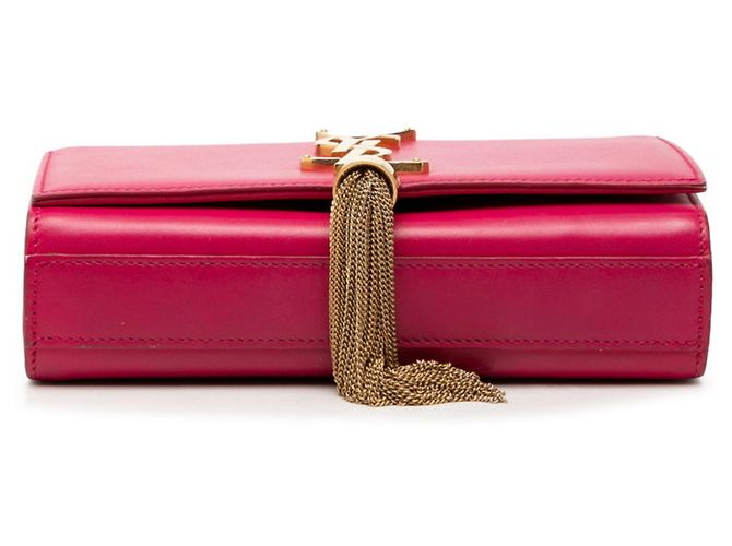 Borsa a tracolla Saint Laurent YSL Monogram Classic Kate Tassel Chain Rosa - vista 3