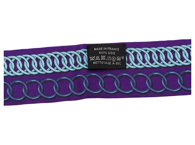 Hermès Hermes Twilly Maillons Schal Blau Lila - Ansicht 4