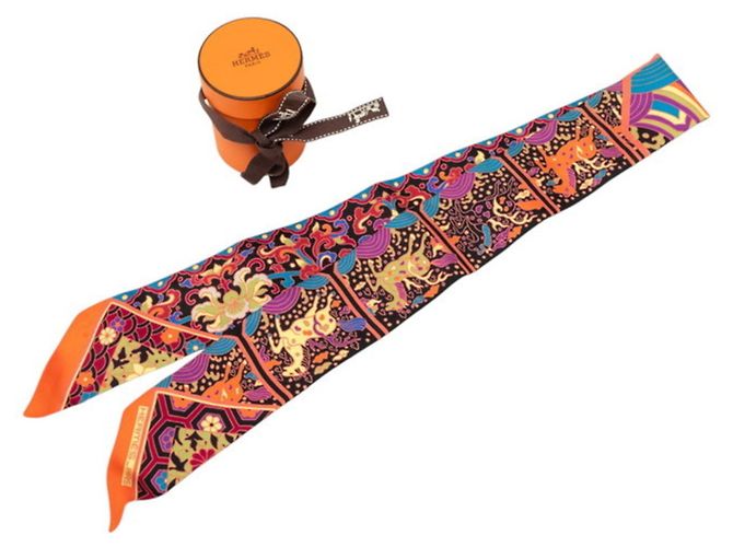 Hermès Hermes Twilly Seidentuch mehrfarbig Mehrfarben - Ansicht 5