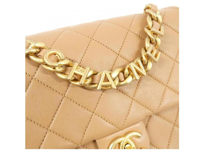 Borsa a tracolla in pelle beige Chanel AS3885 - vista 6