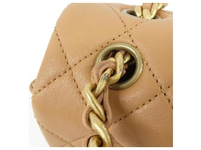 Borsa a tracolla in pelle beige Chanel AS3885 - vista 7
