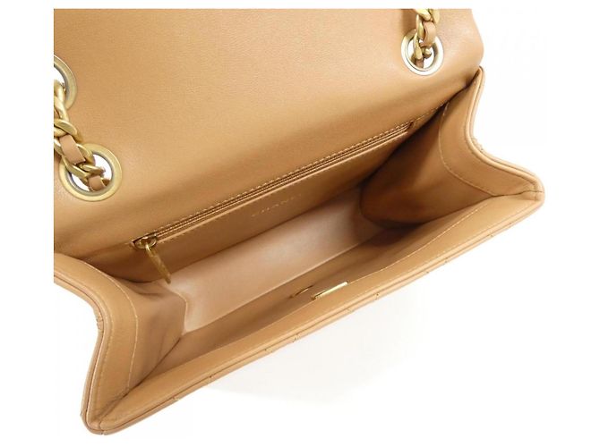 Borsa a tracolla in pelle beige Chanel AS3885 - vista 9